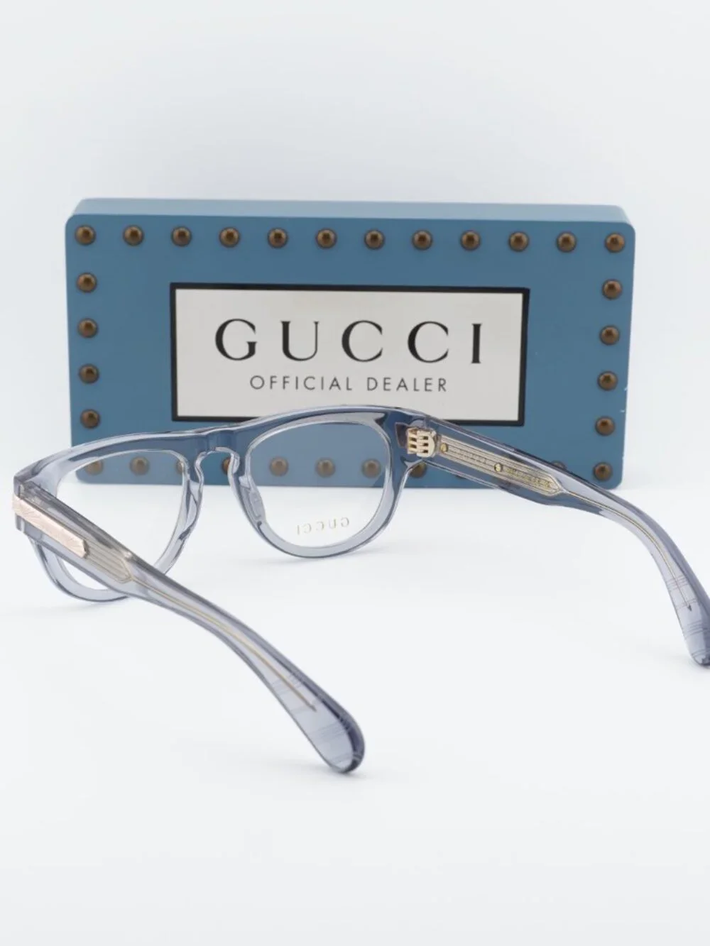 Gucci GG1519O 003 Oval Eyeglasses - Shiny Transparent Grey 51mm